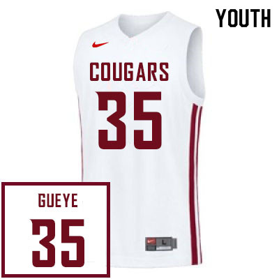 Youth #35 Mouhamed Gueye Washington State Cougars College Basketball Jerseys Sale-White - Click Image to Close